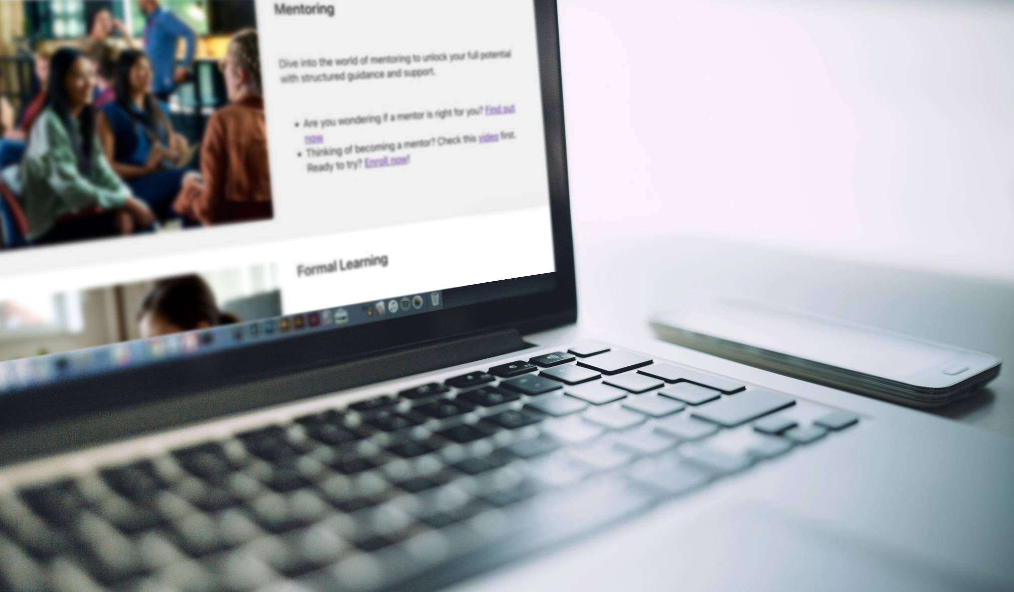 A laptop showcasing a SharePoint site designed specifically to display development opportunities